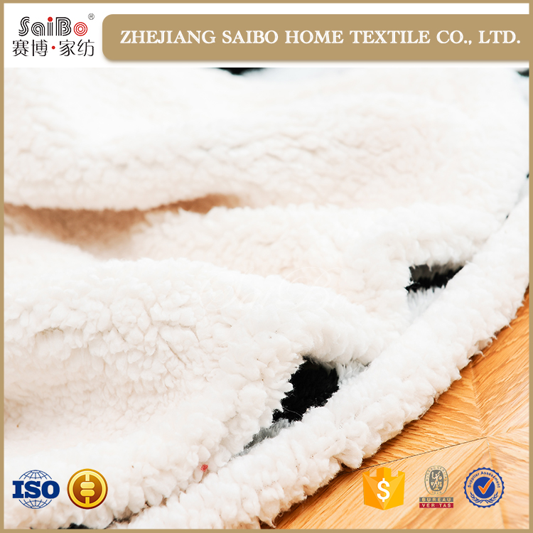 Manufacturer Wholesale Double Layers Heavy Printed Fleece Sherpa Blanket